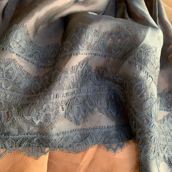 Vintage silk and lace midi skirt size 6 black lined size 6 - Picture 11 of 16